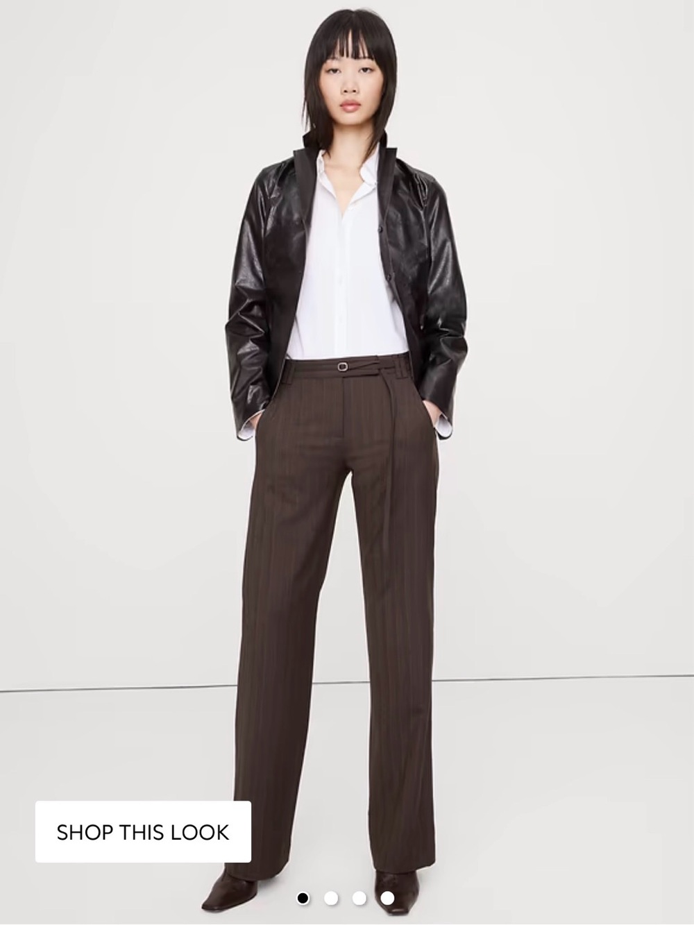 Banana Republic MID-RISE STRAIGHT WOOL-BLEND FLANNEL PANT